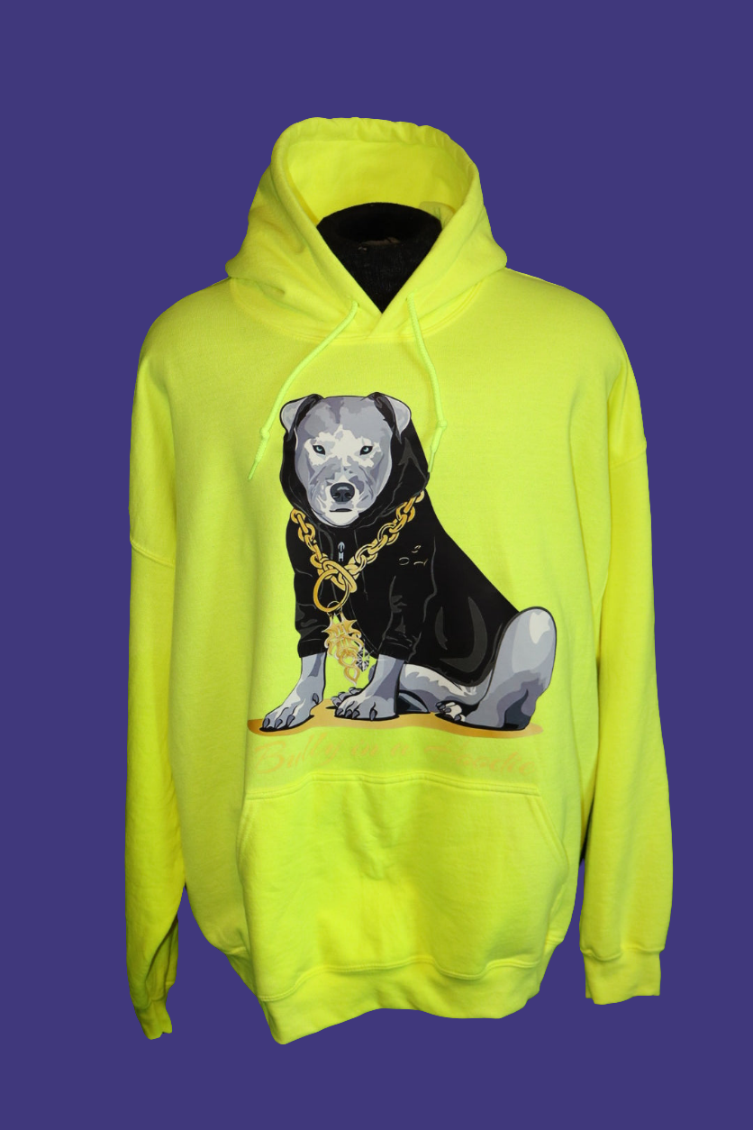 Yellow Bully in a Hoodie"